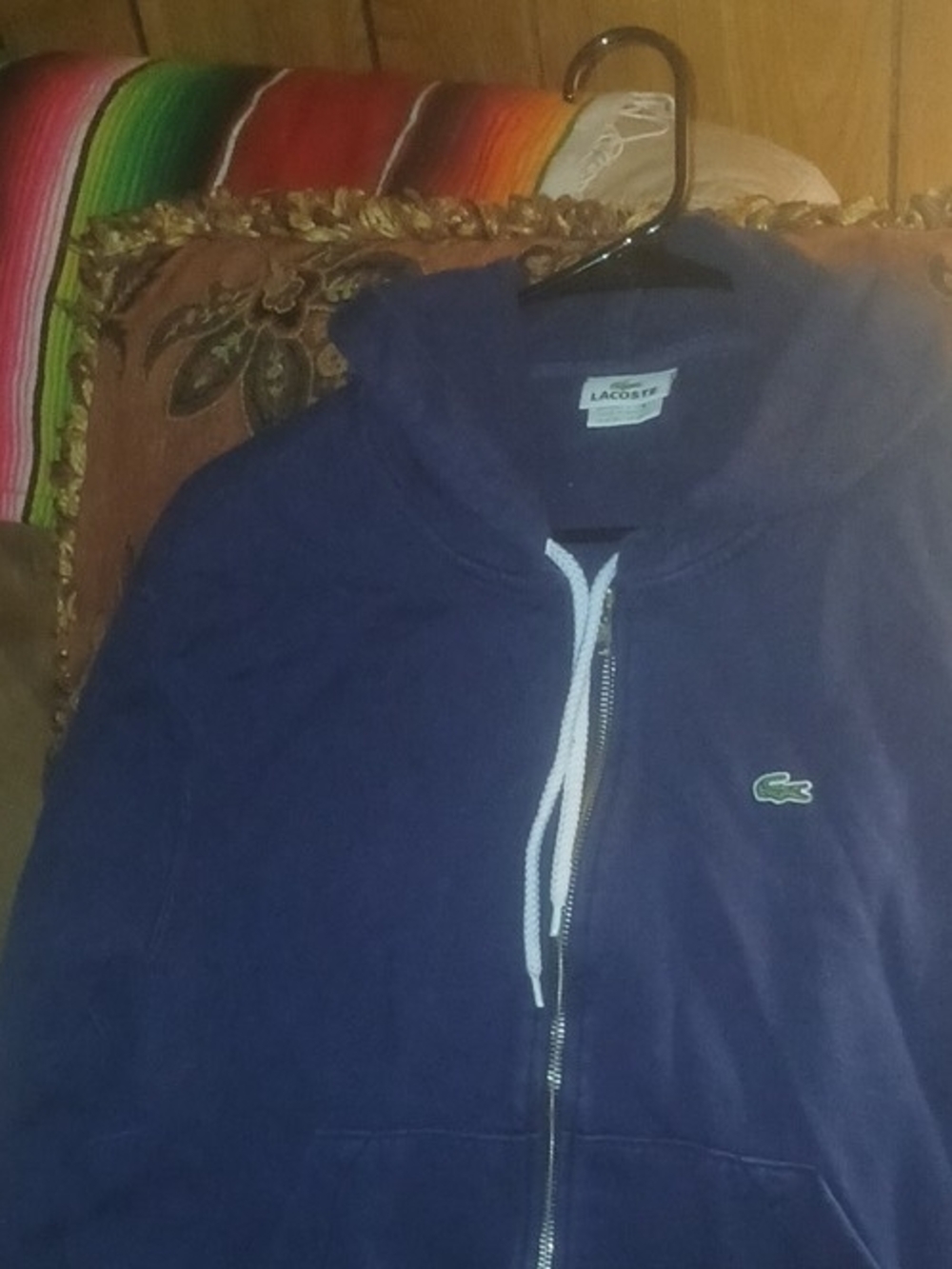 Lacoste Men's Blue Hooded Full-Zip Jacket